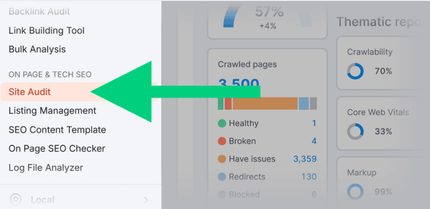 Site Audit Tab