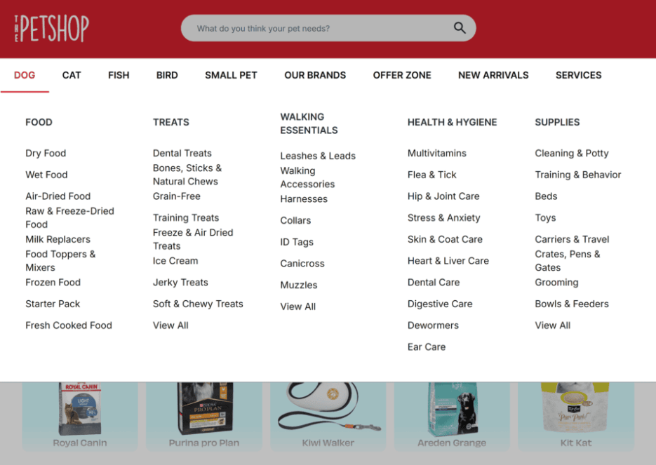 PETSHOP Categories