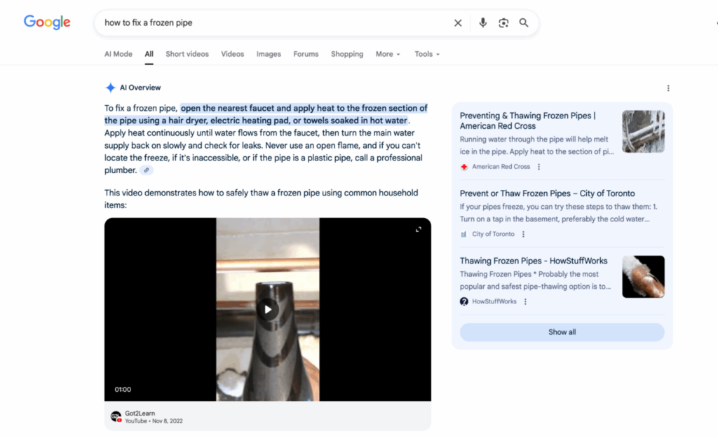 how to fix a frozen pipe